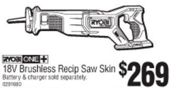 Bunnings 18V Brushless Recip Saw Skin offer