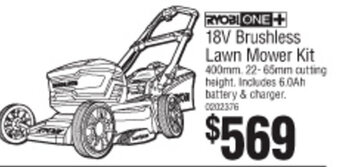 Bunnings 18V Brushless Lawn Mower Kit offer