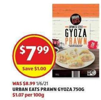 ALDI Urban Eats Prawn Gyoza 750g offer