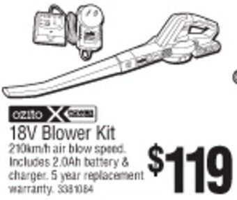 Bunnings 18V Blower Kit offer