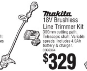 Bunnings 18V Brushless Line Trimmer Kit offer