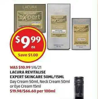 ALDI Lacura Revitalize Expert Skincare 50ml/15ml offer