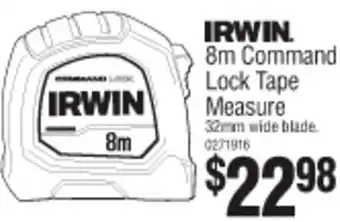 Bunnings Irwin 8m Command Lock Tape Measure offer