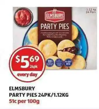 ALDI Elmsburry Party Pies 24pk/1.12kg offer