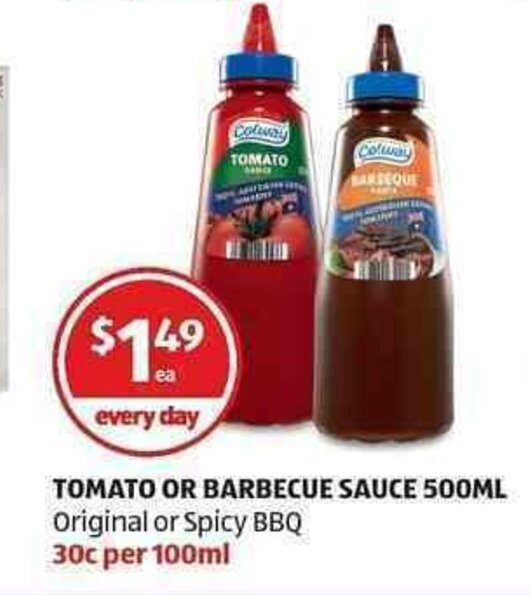 Tomato or Barbecue Sauce 500ml offer at ALDI
