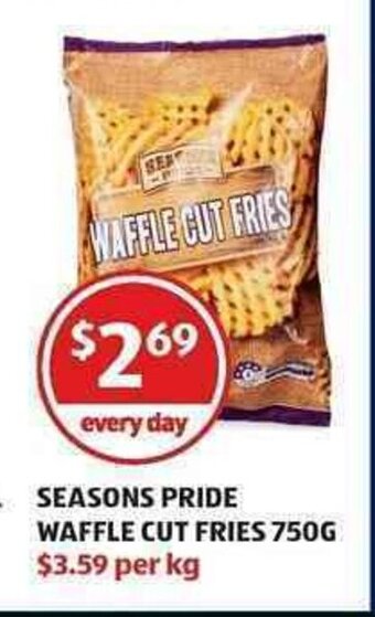 ALDI Seasons Pride Waffle Cut Fries 750g offer