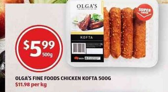 ALDI Olga's Fine Foods Chicken Kofta 500g offer