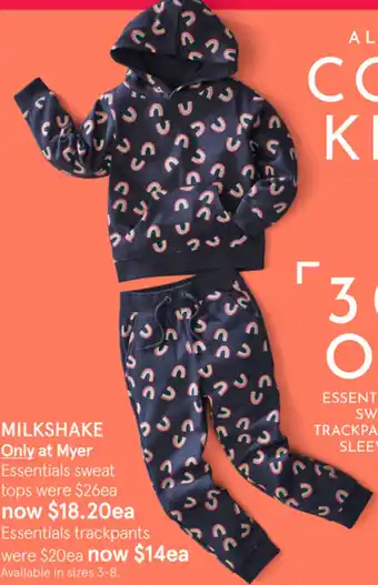 Myer Milkshake Essentials Trackpants offer