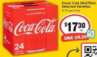 IGA Coca-Cola 24x375ml offer