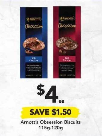 Drakes Arnott's Obsession Biscuits 115g-120g offer