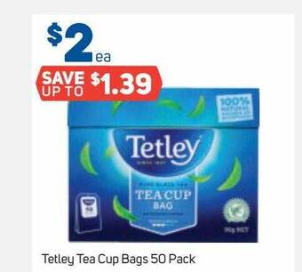 Foodland Tetley Tea Cup Bags 50 Pack offer