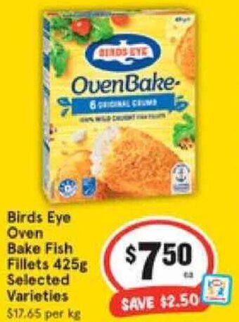 IGA Birds Eye Oven Bake Fish Fillets 425g offer