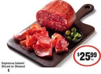 IGA Sopressa Salami Sliced or Shaved offer