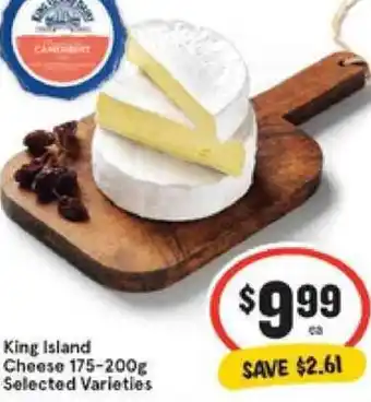 IGA King Island Cheese 175-200g offer