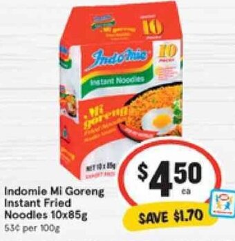 IGA Indomie Mi Goreng Instant Fried Noodles 10x85g offer