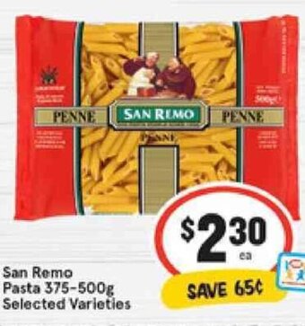 IGA San Remo Pasta 375-500g offer
