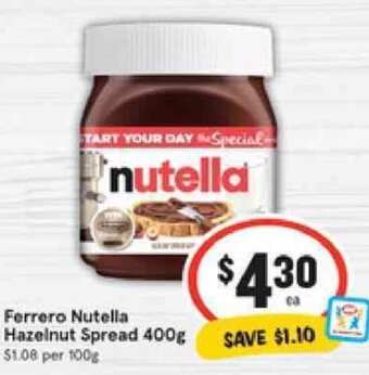 IGA Ferrero Nutella Hazelnut Spread 400g offer