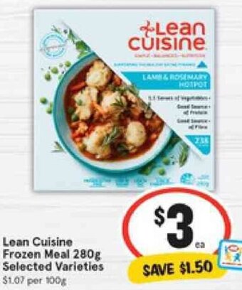 IGA Lean Cuisine Frozen Meal 280g offer