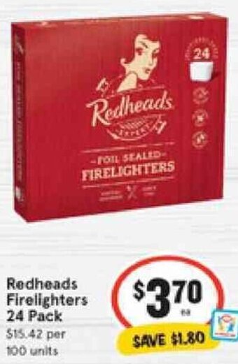 IGA Redheads Firelighters 24 Pack offer