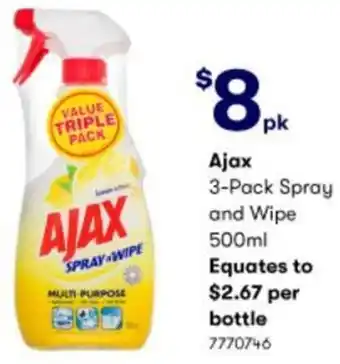 BIG W Ajax 3-Pack Spray And Wipe 7770746 offer