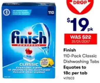 BIG W Finish Dishwashing Tabs 417603 offer
