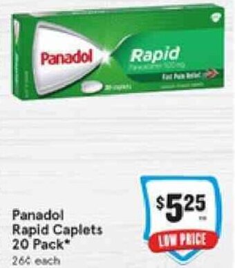 IGA Panadol rapid Caplets 20 Pack offer