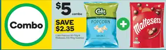 Woolworths Cobs Popcorn 80-110g & Maltesers 120-140g offer