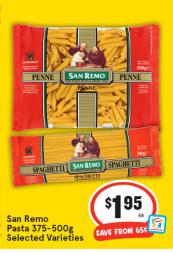 IGA San Remo Pasta 375-500g offer