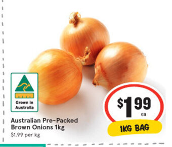 IGA Australian Pre-Packed Brown Onions 1kg offer