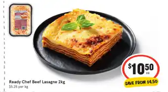 IGA Ready Chef Beef lasagna 2kg offer