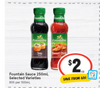 IGA Fountain Sauce 250ml Selected Varieties offer