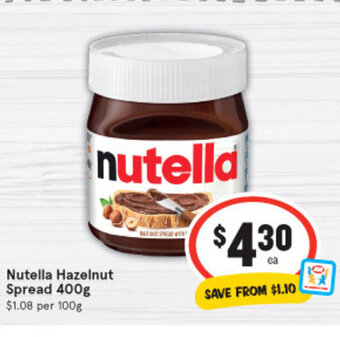 IGA Nutella Hazelnut Spread 400g offer