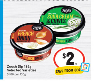 IGA Zoosh Dip 185g offer