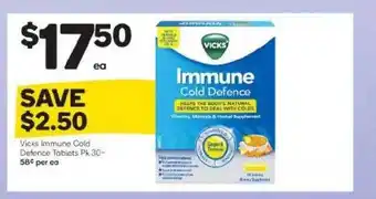 Woolworths Vicks Immune Cold Defence Tablets offer
