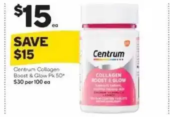 Woolworths Centrum Collagen Boost & Glow offer