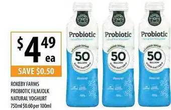 Supabarn Rokeby Farms Probiotic Filmjolk Natural Yoghurt offer
