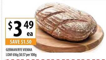Supabarn German Rye Vienna Loaf offer