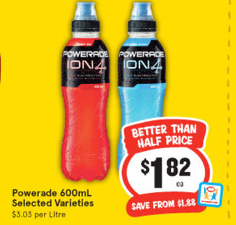 IGA Powerade 600mL offer
