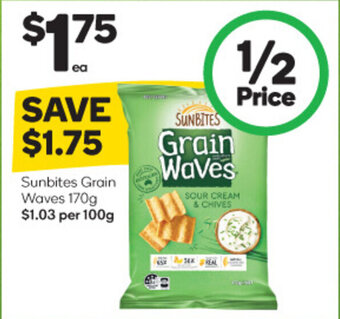 Woolworths Sunbites Grain Waves 170g offer