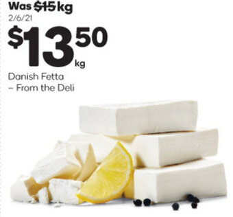 Woolworths Danish Fetta offer