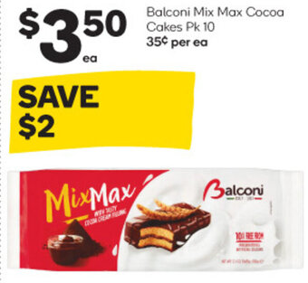 Woolworths Balconi Mix Max Cocoa Cakes Pk 10 offer