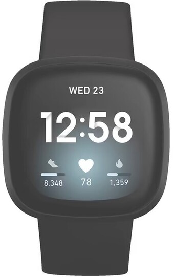 Officeworks Fitbit Versa 3 Smart Watch - Black offer