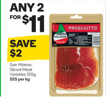 Woolworths San Marino Sliced Meat 100g offer
