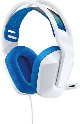 Officeworks Logitech Wired Gaming Headset G335 - White/Blue offer