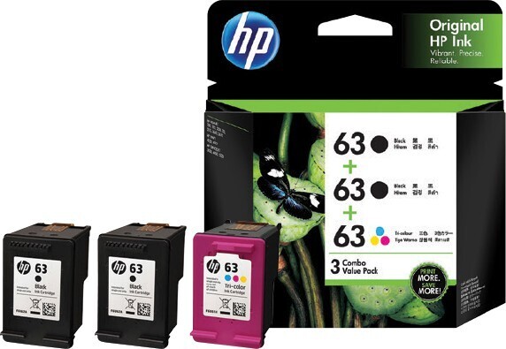 HP 63 Black and Tri-Colour Three Ink 