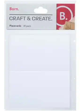 Officeworks Born 20 Pack Place Cards - White offer