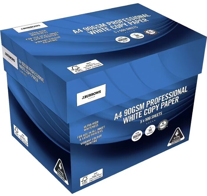J.Burrows A4 90gsm Professional Copy Paper Carton offer at Officeworks