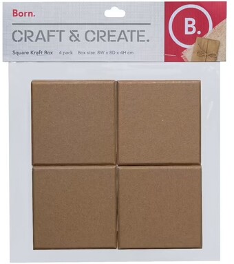 Officeworks Born 4 Pack Kraft Boxes offer