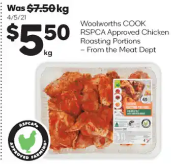Woolworths Woolworths Cook RSPCA Aprroved Chicken Roasting Portions offer