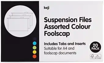 Officeworks Keji 20 Pack Foolscap Suspension Files offer